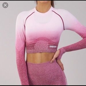 gymshark pink ombré crop top